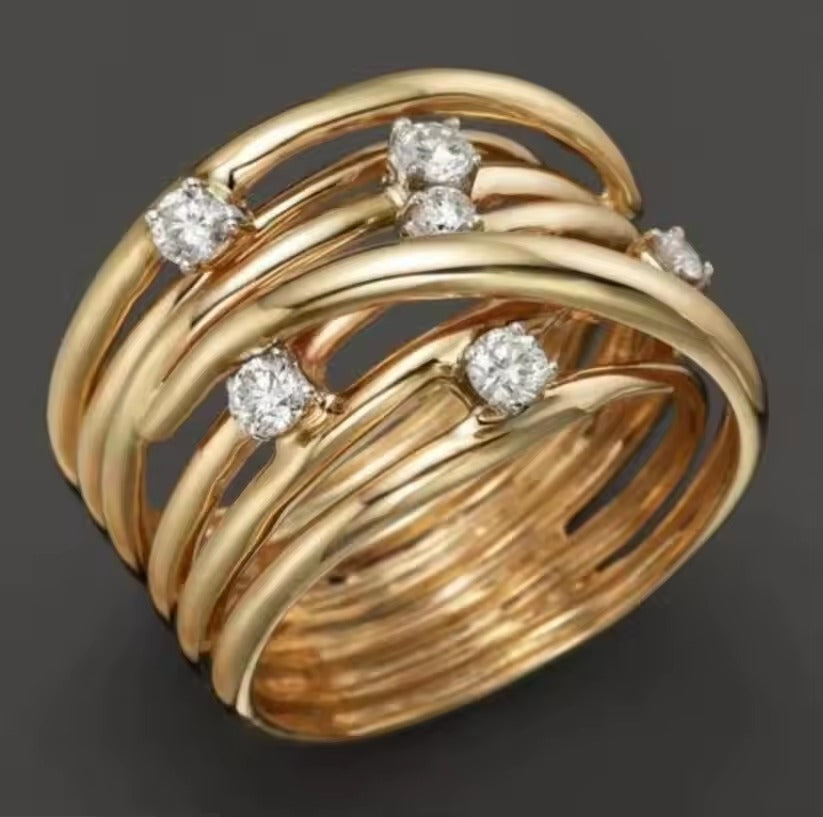 Vintage Gold Layer Zirconia Ring