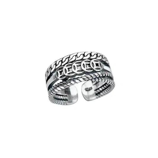 Vintage Silver Hollow Ivy Ring