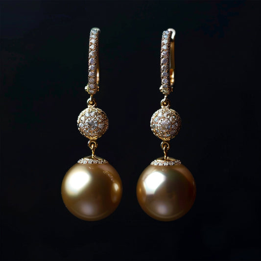 Big Dangling Pearl Earrings