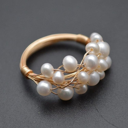 Vintage Golden Pearl Nest Ring