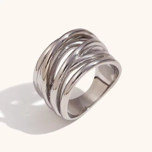 Vintage Silver Plated Layered Ring
